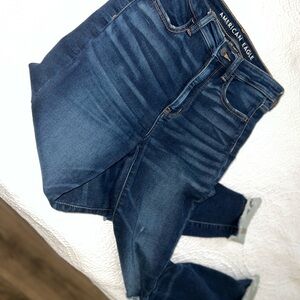 American Eagle Outfitters Women's Dark Blue Skinny Jeans